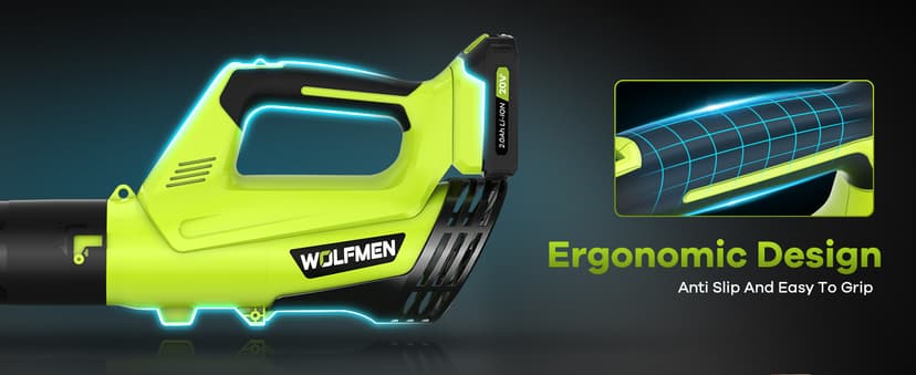 Leaf Blower, Electric Cordless Leaf Blower with 2 Batteries and Charger, 2 Speed Mode, Lightweight Leaf Blowers for Blowing Leaves, Patio Cleaning, Lawn Care and Dust