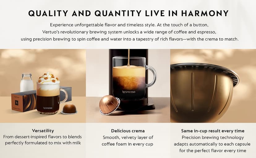 Nespresso Vertuo Coffee and Espresso Maker by Breville, Matte Black with Aeroccino Milk Frother