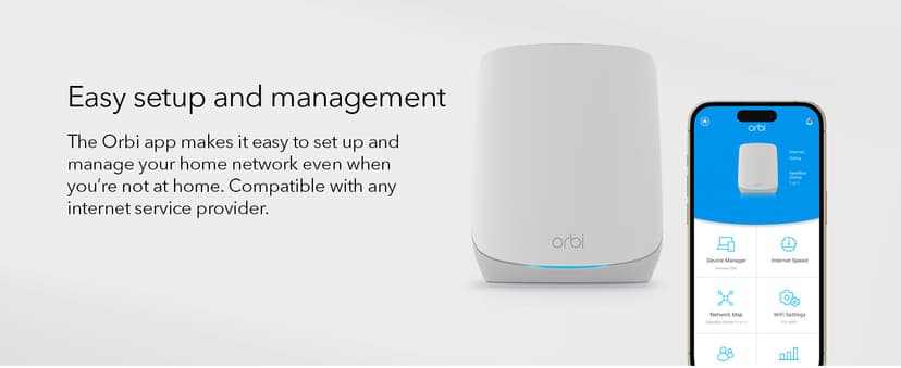NETGEAR Orbi Whole Home Tri-Band WiFi 6 Mesh Network System (RBK752P) – Router with 1 Satellite Extender, Security Features, Coverage up to 5,000 sq. ft., 75 Devices, AX5200 802.11ax (Up to 5.2Gbps)