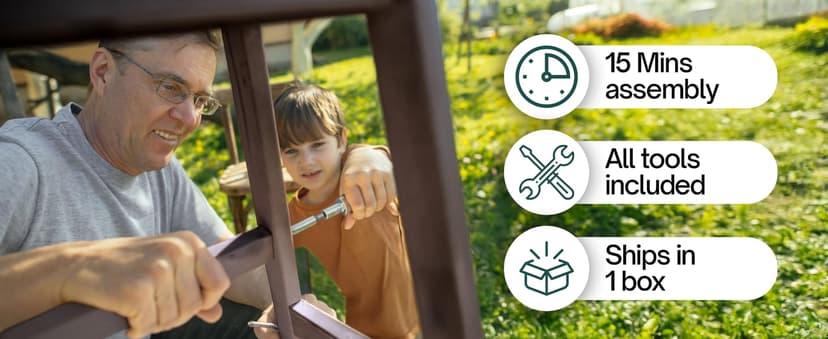 Tranquillo Oasis Wooden Rocking Chair for Patio, Porch, or Indoor Use – Classic Acacia Wood Rocker with Sturdy Frame, Comfortable Slatted Seat, Smooth Rocking Motion – Farmhouse Outdoor Chair