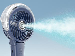 HandFan 4000mAh Upgraded Handheld Misting Fan, 50ml Water Tank, Rechargeable Personal Mister Fan Portable AC, Spray Water Mist Fans, Foldable Cooling Ice Fans for Beach Travel Disney(Royal Blue)