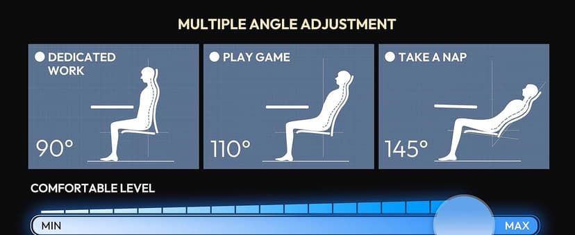 Dowinx Gaming Chair with Pocket Spring Cushion, Ergonomic Computer Chair with Massage Lumbar and Footrest for Adults, High Back Game Chair Leather for Office Gaming 300LBS, Blue New