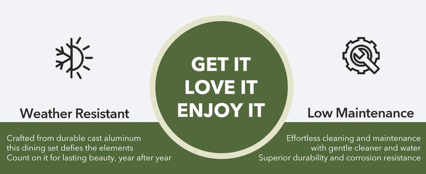 7 Piece Outdoor Dining Set Cast Aluminum, Retro Patio Dining Furniture Set for 6 Includes 59” Rectangular Table 2 Swivel Chairs with Thicker Cushions and Umbrella Hole for Patio Deck Garden