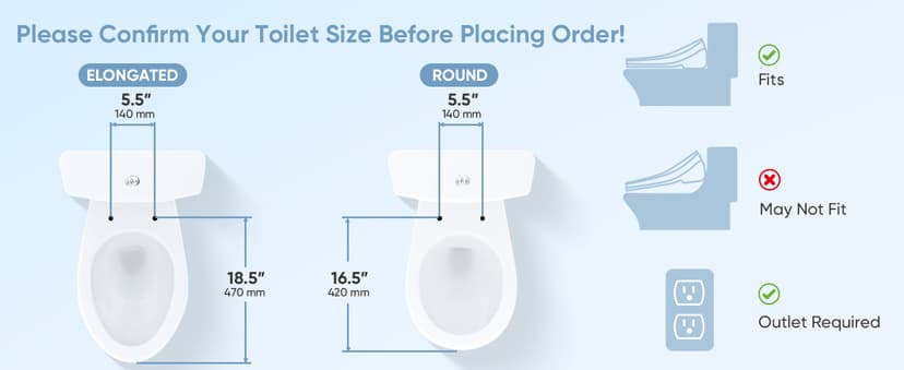 LEIVI Smart Bidet Toilet Seat with Wireless Remote and Side Panel, Multiple Spray Modes, Adjustable Heated Seat, Warm Water and Air Dryer, Auto LED Nightlight, Elongated