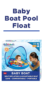 SwimSchool Infant Baby Pool Floats, Free Swimming, Super Buoyant – Ages 6-24 Months – Multiple Colors/Styles – Adjustable Canopies and Seats, Splash & Play Baby Floaties