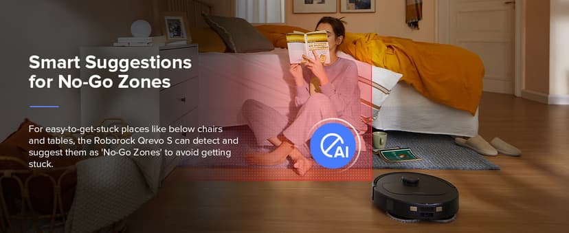 roborock Qrevo S Robot Vacuum and Mop, Self-Drying, Auto Mop Washing, 7000Pa Suction, Self-Emptying & Refilling, 10mm Auto Lifting, 200RPM Spinning Mops, Smart Obstacle Avoidance, Black