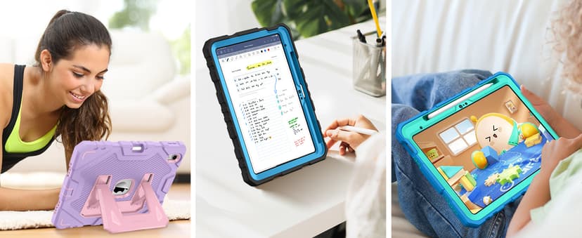 Fintie Kids Friendly Case for iPad (A16) 11th Generation 11 Inch (2025), iPad 10th Generation 10.9 Inch (2022), Fully-Body Rugged Heavy Duty Shockproof Protective Case with Kickstand, Purple