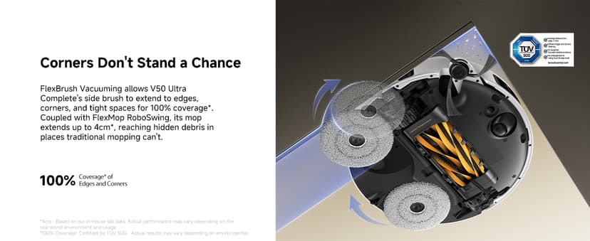 Mova V50 Ultra Complete Robot Vacuum and Mop Self-Cleaning, 24,000 Pa Suction, Liftable Navigation with Obstacle Overcoming and Warm Water Mopping with DuoSolution System Designed for Pets, White