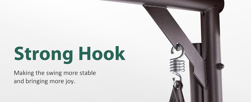 MCombo 3-Seat Outdoor Patio Swing Chair, 2-in-1 Convertible Porch Swing Glider Chair with Removable Cushions, Adjustable Canopy & Pillows for Backyard, Deck, Garden, 4068 (Brown)