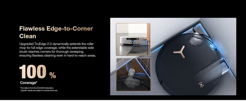 ECOVACS DEEBOT X8 PRO OMNI Robot Vacuum and Mop, 18000Pa, OZMO ROLLER Instant Self-Washing Mopping, 167℉ Hot Water Mop Washing, Auto Cleaning Solution Adding, Hot Air-Drying, Self-Emptying, Black