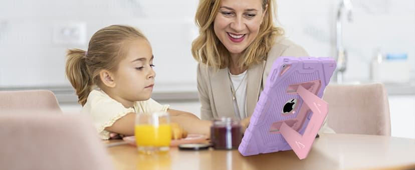 Fintie Case for iPad 9th Generation (2021) / 8th Generation (2020) / 7th Gen (2019) 10.2 Inch, Fully-Body Rugged Heavy Duty Shockproof Protective Case with Built-in Kickstand for Kids, Purple