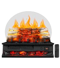 R.W.FLAME 60" Recessed and Wall Mounted Electric Fireplace, Low Noise, Fit for 2 x 6 Stud, Remote Control with Timer, Touch Screen, Adjustable Flame Color and Speed, 750-1500W
