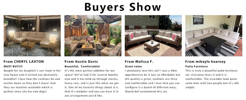 7 Piece Wicker Patio Furniture Set,Outdoor Conversation Sectional Sofa w/Coffee Table,All-Weather Outdoor Sofa with Thick and Anti-Slip Cushions for Deck,Poolside,Garden,Beige