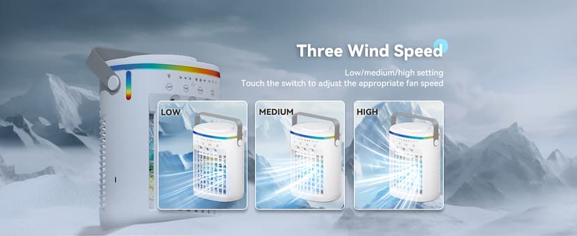 Portable Air Conditioner,Cooling Fan with 3 Speeds &3 Modes,2-8H Timer,1000ml Water Tank, Remote Control,4 in 1 Humidifier, Air Conditioner,Fan,Night Light,Evaporative Air Cooler for Home,Office
