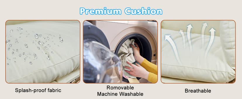 Wicker Egg Chair with Footrest & Cushions - Oversized 450lb Capacity Boho Wicker Egg Chair with Ottoman for Indoor/Outdoor - Beige Rattan Lounge Seat for Patio, Balcony, Garden, Home