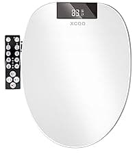 Bidet Toilet Seat Round, Unlimited Warm Water, Heated Toilet Seat, Warm Air Dryer, Rear and Feminine Washing, Soft Closed Toilet Lid, Night Light, Smart Toilet Seat with Bidet Requires Outlet