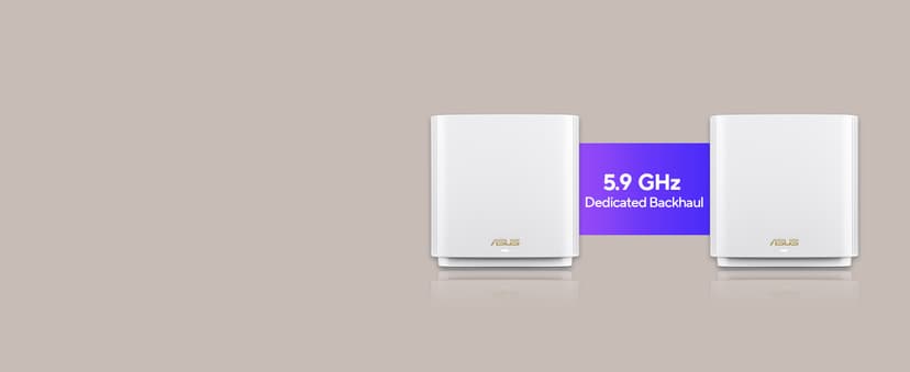 ASUS ZenWiFi AX6600 Tri-Band Mesh WiFi 6 System (XT8 2PK) - Whole Home Coverage up to 5500 sq.ft & 6+ rooms, AiMesh, Included Lifetime Internet Security, Easy Setup, 3 SSID, Parental Control, White