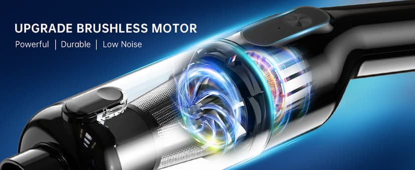 Handheld Vacuum Cordless, Car Vacuum with 16000Pa Powerful Suction, Lightweight at 1.3 lbs, Rechargeable Vacuum Cleaners for Home Office Car Pets with Brushless Motor, Multiple Accessories
