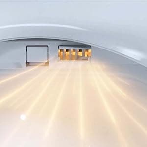 ALPHA BIDET iX Pure Bidet Toilet Seat in Elongated White | Ultra Low Profile | Endless Warm Water | Arced Stainless Steel Nozzle | Blue LED Nightlight | Dryer