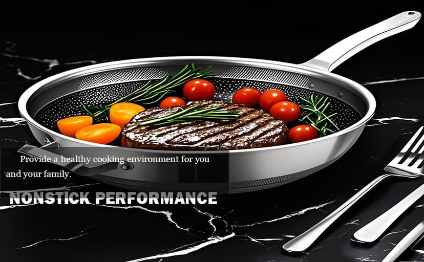 Wok Pan,Hybrid Nonstick 14 Inch Wok with Lid,Induction Non Stick Stainless Steel Large Deep Woks&Stir-Fry Pans,Stay-Cool Handle Skillets,PFOA Free Cookware,14 Inch Wok Pan