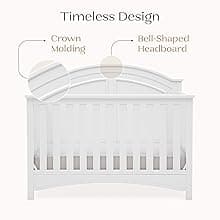 Delta Children Perry 6-in-1 Convertible Crib - Greenguard Gold Certified, Bianca White