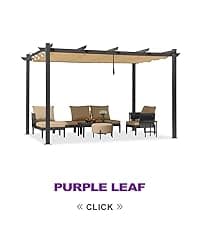 PURPLE LEAF Louvered Pergola 10' x 12' Patio Aluminum Pergola with Independent Adjustable Rainproof Roof Hardtop Small for Outdoor Deck Garden Yard