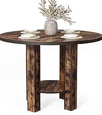 LITTLE TREE 70.8-Inch Office Desk, Wooden Executive Office Desk, Modern Work Desk, Large Farmhouse Writing Table Computer Desk for Home, Brown-Black