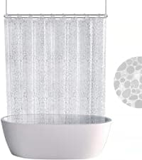 Clawfoot Tub Shower Curtain 180x70 Inch White Liner All Warp Around Extra Wide 36 Metal Hooks Vinyl Bath Curtain for Clawfoot Stand Up Tub Bathroom PEVA Waterproof Liner