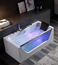 Empava Walk In Tub for Seniors,54" x 30'' Right Drain,12 Air & 13 Whirlpool Massage Jets Bathtub,with built-in Heater,2 Safety Handrail,19.25" Wide Right Outswing Door,Slip-Resistant Floor,Acrylic