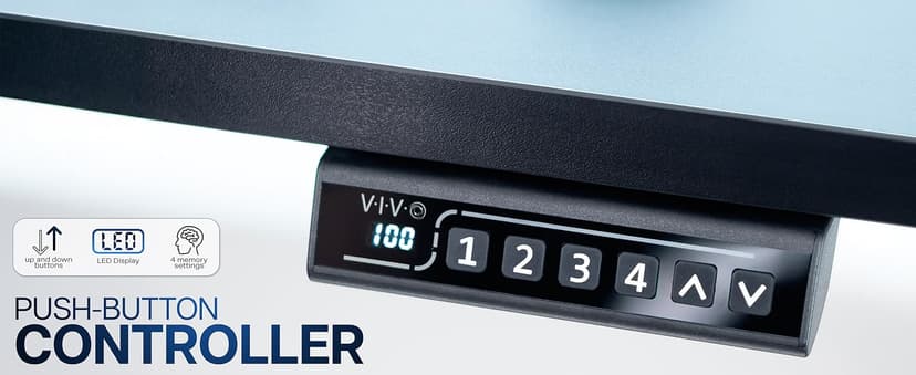 VIVO Electric 60 x 24 in Standing Desk, Memory Height Adjustment, 1B Series, One-Piece Black Top, Black Frame, DESK-KIT-1B6B