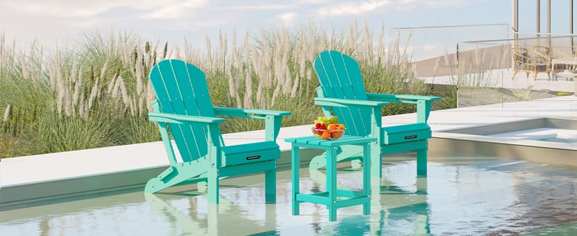 MUCHENGHY Folding Adirondack Chairs HDPE Weather Resistant 4 Pack, Patio Firepit Chairs, Sturdy Outside Chairs, Lawn Chairs, 15min Assembly 380lb Grey