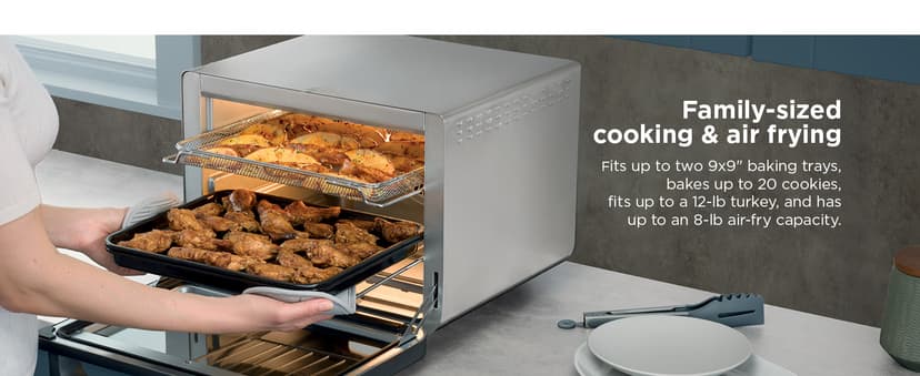 Ninja Prestige Smart XL with Pro Cook System 10-in-1 Air Fry Digital Countertop Convection Toaster Oven with Air Fry, Air Roast, Broil & Bake, Pro Cook Thermometer, 1800 Watts, Stainless Steel, DT551