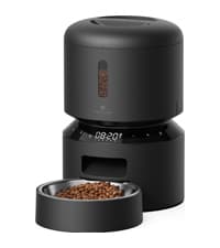 PETLIBRO Automatic Cat Feeder, Automatic Dog Food Dispenser with Freshness Preservation, Timed Pet Feeders for Dry Food, Up to 50 Portions 6 Meals Per Day, Granary Black