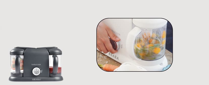 BEABA Babycook Duo 4 in 1 Baby Food Maker, Baby Food Processor, Baby Food Blender Baby Food Steamer, Make Fresh Healthy Baby Food at Home, 9.1 Cup Capacity, Makes 54 Servings in 20 Mins, Oat