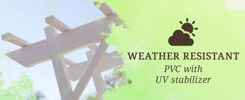 Dura-Trel Wellington Arbor, Vinyl Garden Archway for Outdoors, White, 72" x 85" - Backyard Decorative Arch for Pathways & Entrances w/ Trellis Sides for Climbing Plants, Vines & Flowers