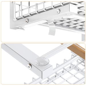 PXRACK 2 Pack Under Sink Organizer,Adjustable Height,2 Tier Pull Out Under Cabinet Organizer,Slide Out Thickened Metal Under Sink Storage for Kitchen Bathroom Laundry Cabinet Pantry,White