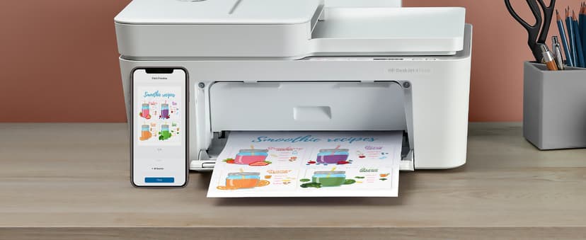 HP DeskJet 4155e Wireless Color Inkjet Printer, Print, scan, copy, Easy setup, Mobile printing, Best-for home, 3 month Instant Ink trial included, white