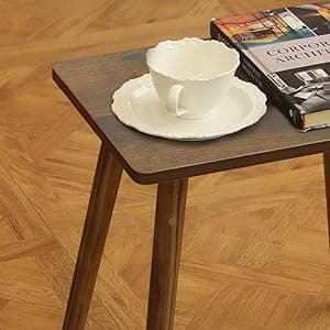 AWASEN Side Table, Small Wood End Table Living Room, Mini Bed Side Table Modern Accent Nightstand with Solid Wood for Bedroom Office Small Spaces, Rustic Brown