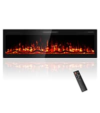 72” Recessed and Wall Mounted Fire Places Electric Fireplace Ultra Thin with Remote Control, Toucn Screen