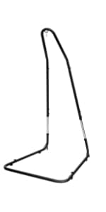 Giantex Hammock Chair Stand Only, Heavy Duty Steel C-Stand for Hanging Chair, 360° Rotation Egg Chair Stand W/Carabiner, 2" Diameter Steel Pipe, 81.5" H Stand for Swing Chair Outdoor Indoor