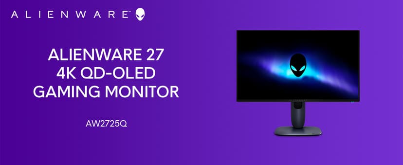 Alienware 27 4K QD-OLED Gaming Monitor AW2725Q - 26.7" 4K UHD QD-OLED 240Hz 0.03ms, NVIDIA G-SYNC Compatible, AMD FreeSync Premium Pro, VESA AdaptiveSync, Dolby Vision, VESA DisplayHDR True Black 400