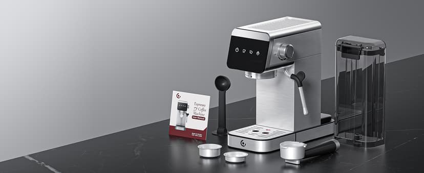 AMZCHEF Espresso Machines with LED Touch screen, Espresso Coffee machine Equip 20Bar Pressure System, Cappuccino Machine, Compact Latte Machine for Home Gifts,Silver