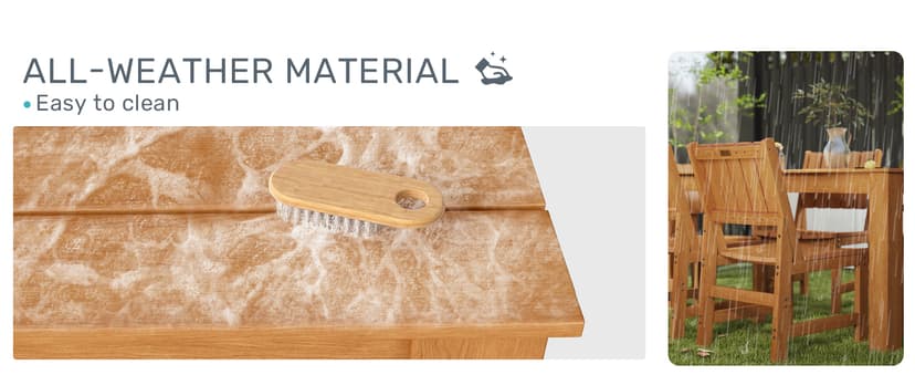 ZHUSI Patio Table and Chairs Set, Outdoor Table and Chairs,HDPE Outdoor Dining Set with Umbrella Hole for Backyard, Poolside