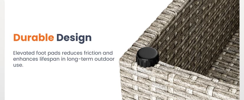 Pamapic 7-Piece Outdoor Sectional Furniture Set, All-Weather Wicker Patio Sofa with Washable Cushions, Gray Waterproof Rattan Conversation Set for Backyard, Poolside, Garden (Gray Cushions)