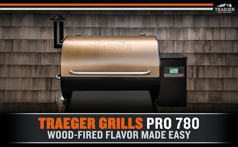 Traeger Grills Pro 780 Wood Pellet Smoker Grill, 6-in-1 BBQ Pellet Grill Combo, WiFi and App-Connected Electric Smoker, 780 Square Inches of Grilling Area, Temperature Control, Bronze Finish