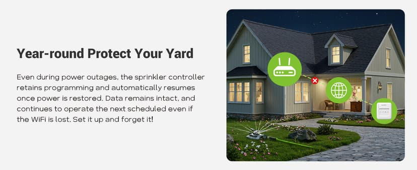 RAINPOINT 8 Zone Smart Sprinkler Controller - Local Weather Intelligence WiFi Sprinkler System Controller, Easy Install APP Control Irrigation System, Sprinkler Timer for Garden Yard