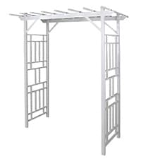 Dura-Trel PVC Garden Arbor, Arch Support for Climbing Plants, Providence, White, 64" x 85"