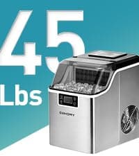 EUHOMY Nugget Ice Makers Countertop, Pebble Ice Maker Machine with 35lbs/24H Soft Ice, Self-Cleaning Sonic Ice Maker with Ice Scoop&Basket, Pellet Ice Maker for Home/Kitchen/Office(Stainless Steels)