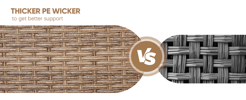 7 Piece Wicker Patio Furniture Set,Outdoor Conversation Sectional Sofa w/Coffee Table,All-Weather Outdoor Sofa with Thick and Anti-Slip Cushions for Deck,Poolside,Garden,Beige