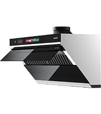30 inch Wall Mount Range Hood Tempered Glass 900 CFM, Voice/Gesture/Touch Control, Stainless Steel Kitchen Hood Vent with 4 Speed Exhaust Fan, Adjustable Lights, Memory Mode